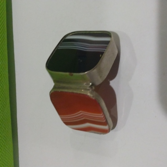 Agate and silver snuff/pill box - Picture 2 of 4